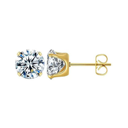 Four-Claw Synthetic Zircon Earrings