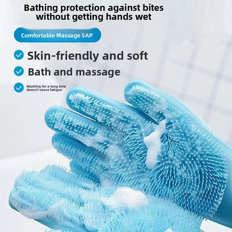 Pet Bathing Gloves Cleaning Brush for Cats and Dogs