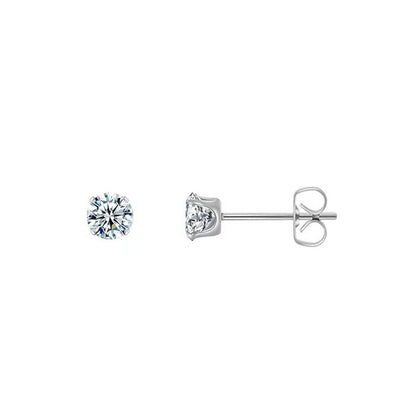 Four-Claw Synthetic Zircon Earrings