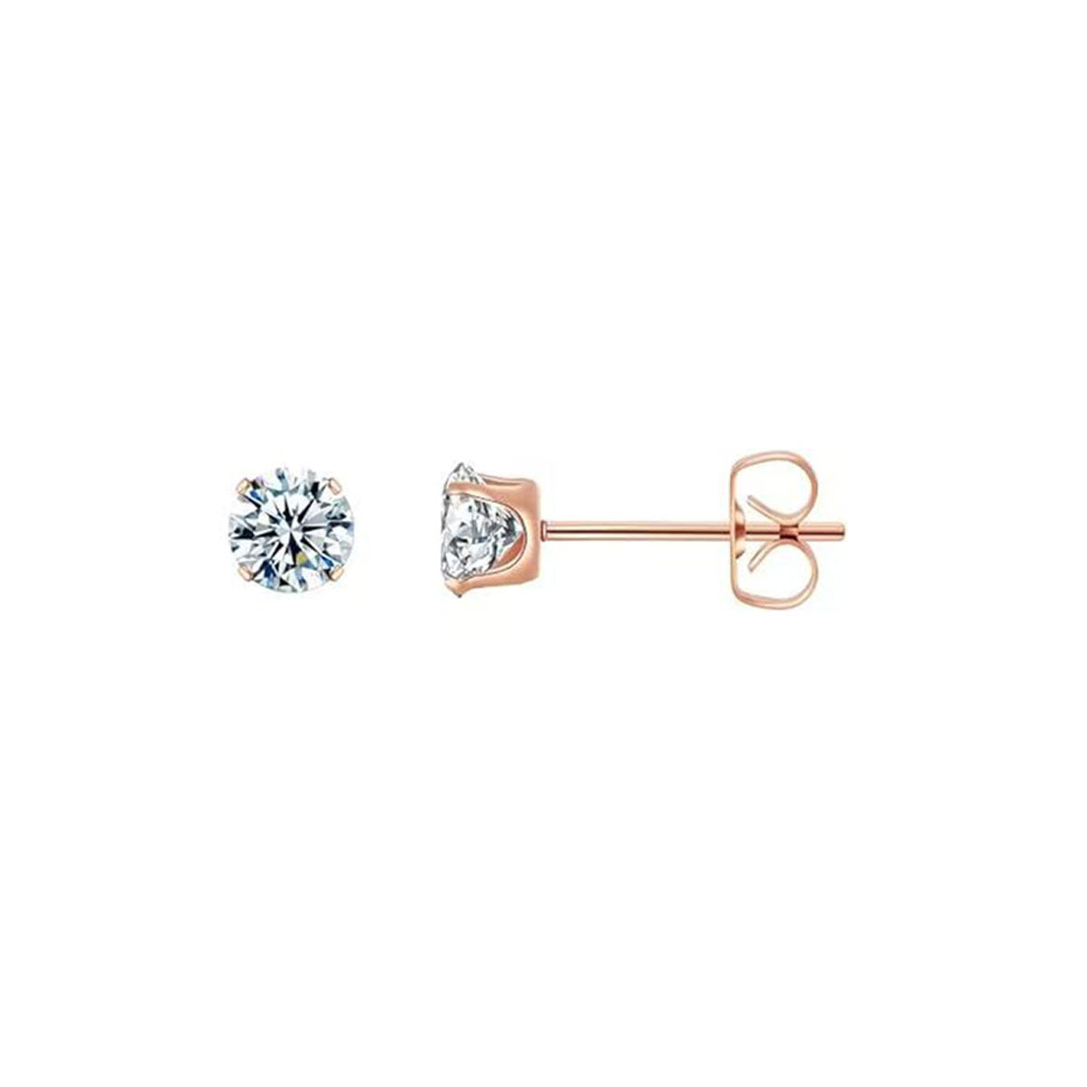 Four-Claw Synthetic Zircon Earrings