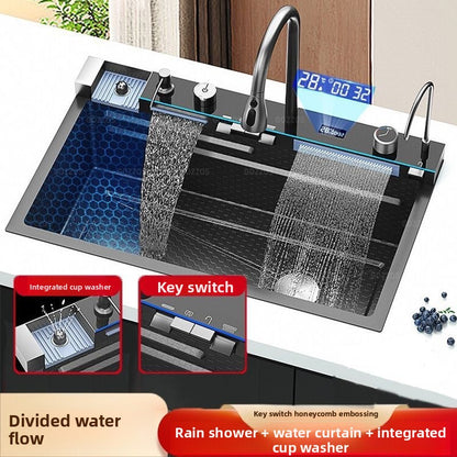 Stainless Steel Multifunctional Kitchen Sink with Digital Display