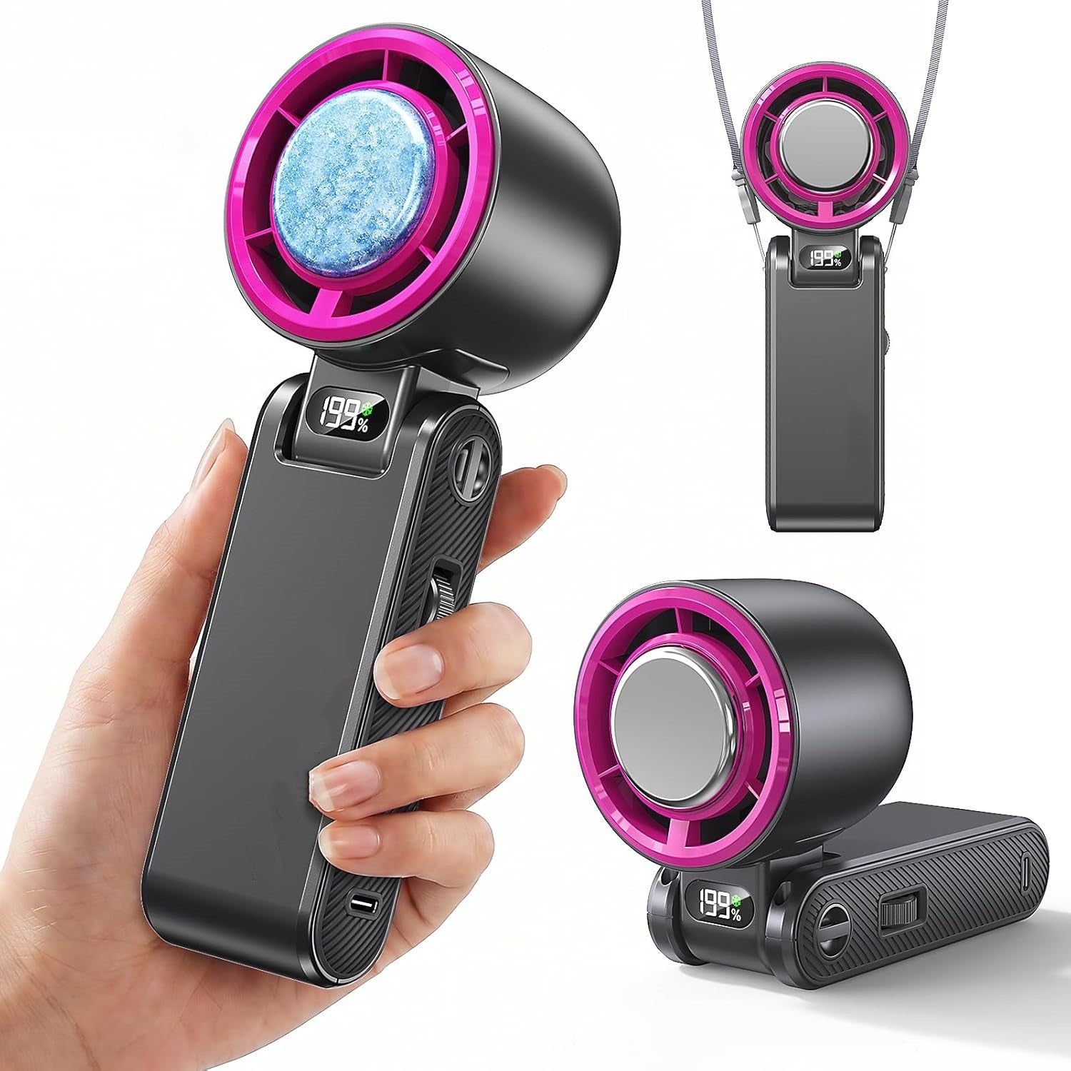 Portable Folding Mini Fan – 100-Speed USB-C Cooling