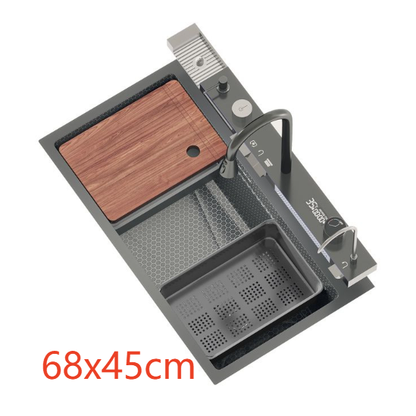 Stainless Steel Multifunctional Kitchen Sink with Digital Display