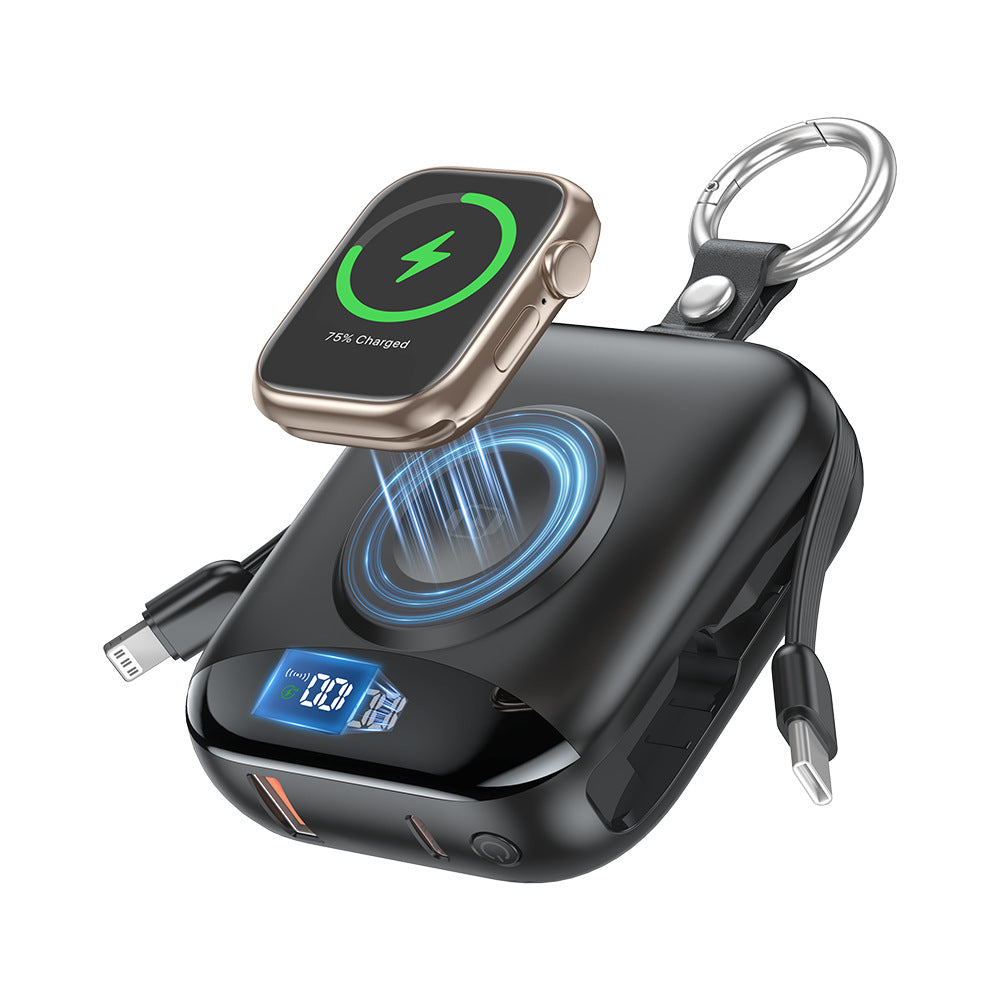 10000mAh Power Bank With Built-In Cables & Watch Pad