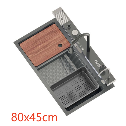 Stainless Steel Multifunctional Kitchen Sink with Digital Display