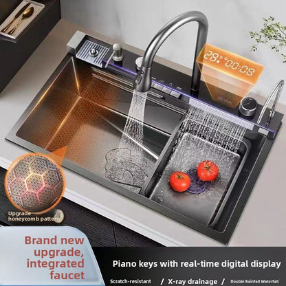 Stainless Steel Multifunctional Kitchen Sink with Digital Display