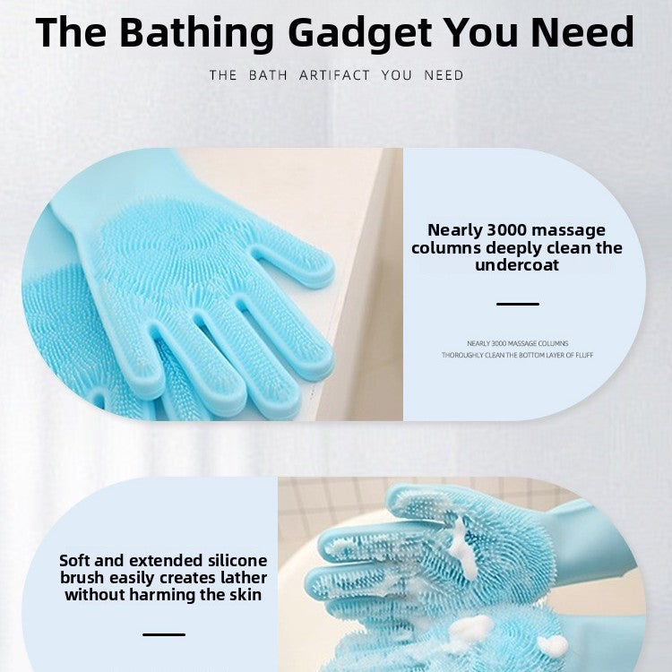 Pet Bathing Gloves Cleaning Brush for Cats and Dogs