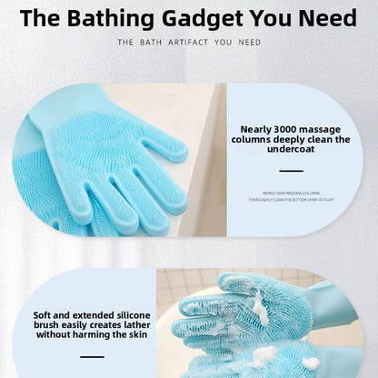 Pet Bathing Gloves Cleaning Brush for Cats and Dogs