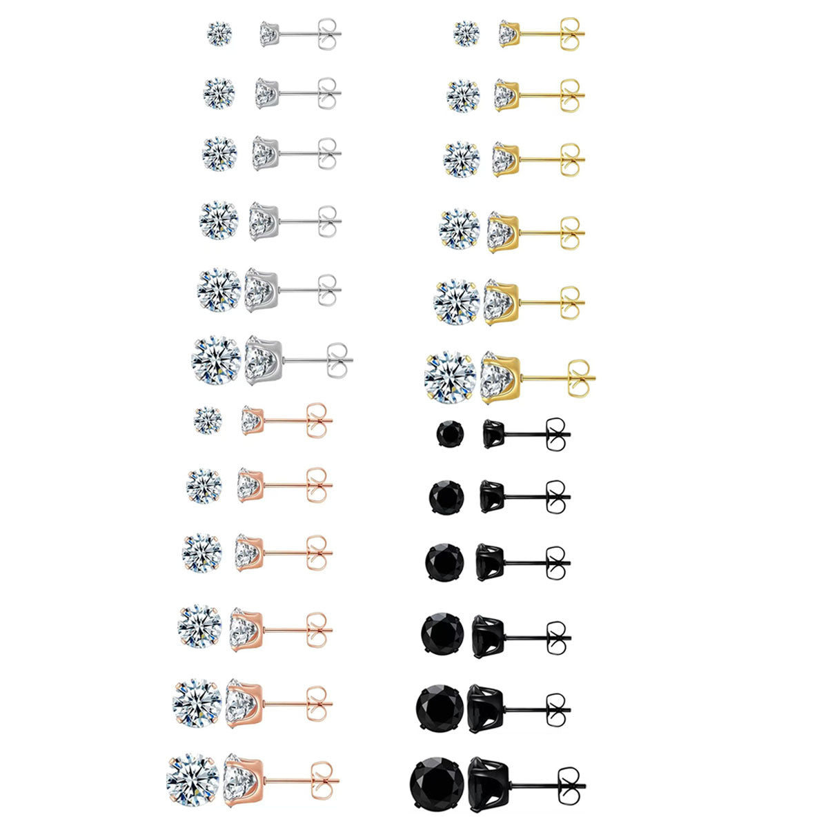 Four-Claw Synthetic Zircon Earrings