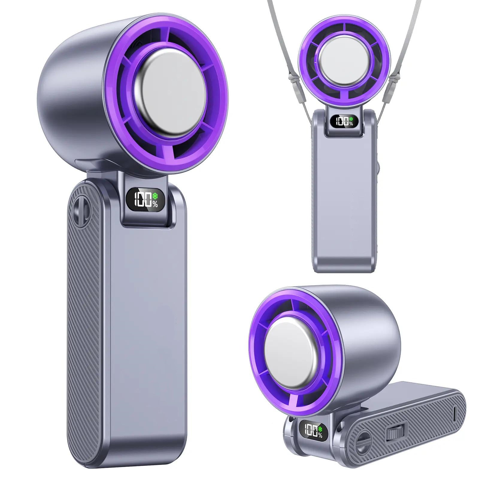 Portable Folding Mini Fan – 100-Speed USB-C Cooling