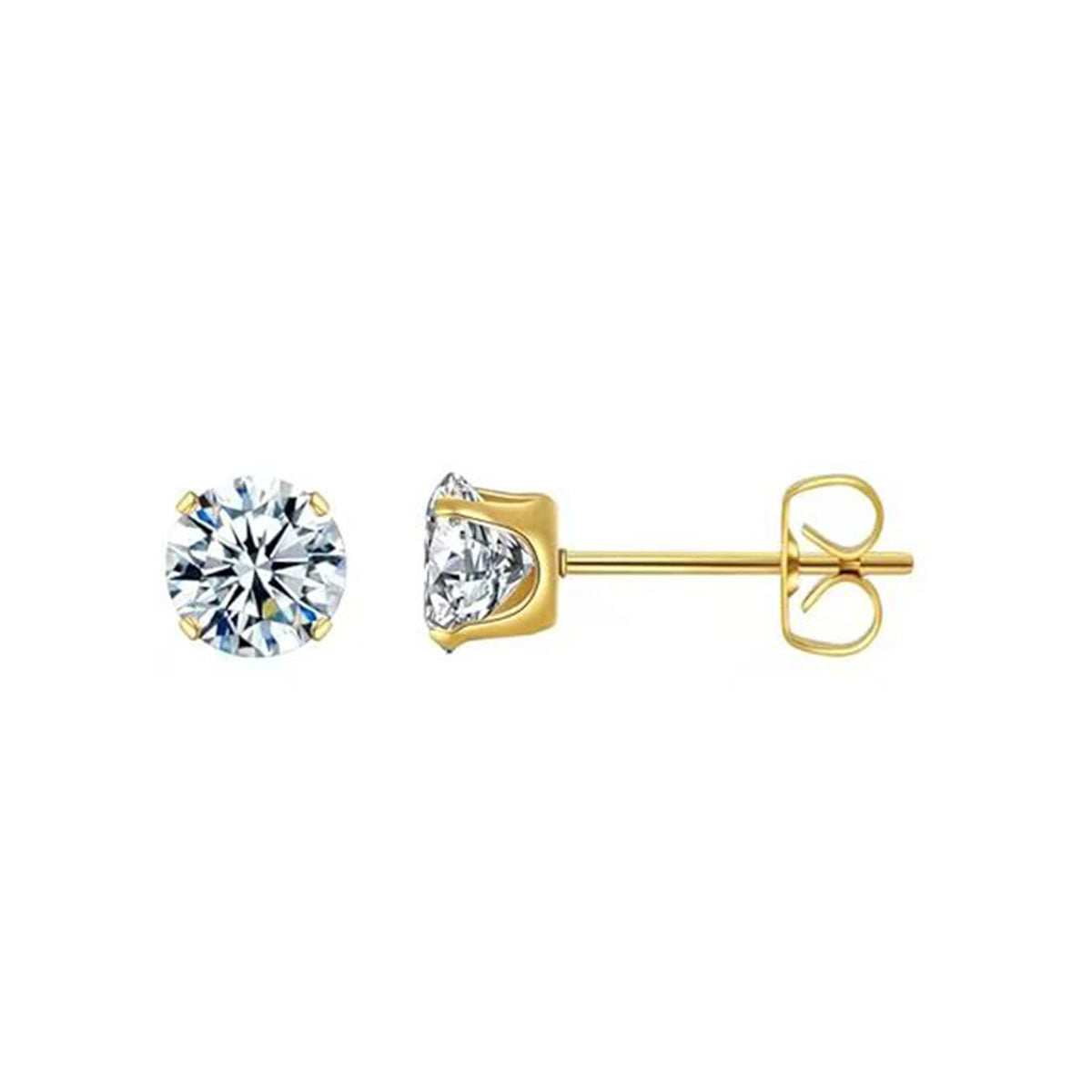 Four-Claw Synthetic Zircon Earrings