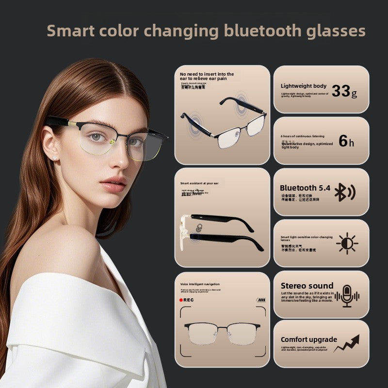AI Translation Smart Glasses With Bluetooth Audio