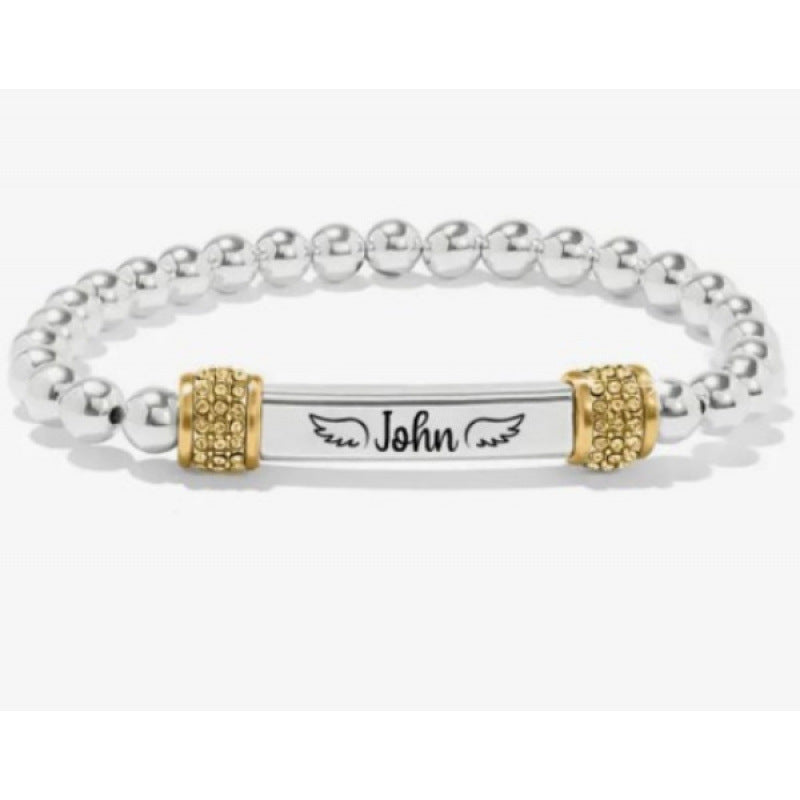 Stainless Steel Engraved Elastic Bracelet