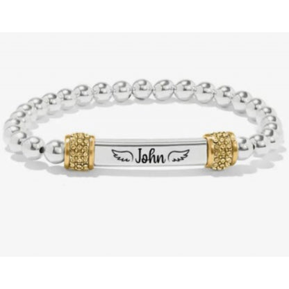 Stainless Steel Engraved Elastic Bracelet