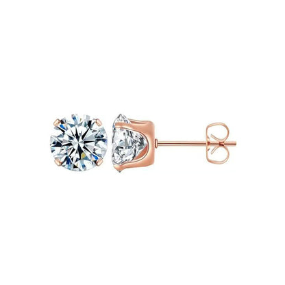 Four-Claw Synthetic Zircon Earrings