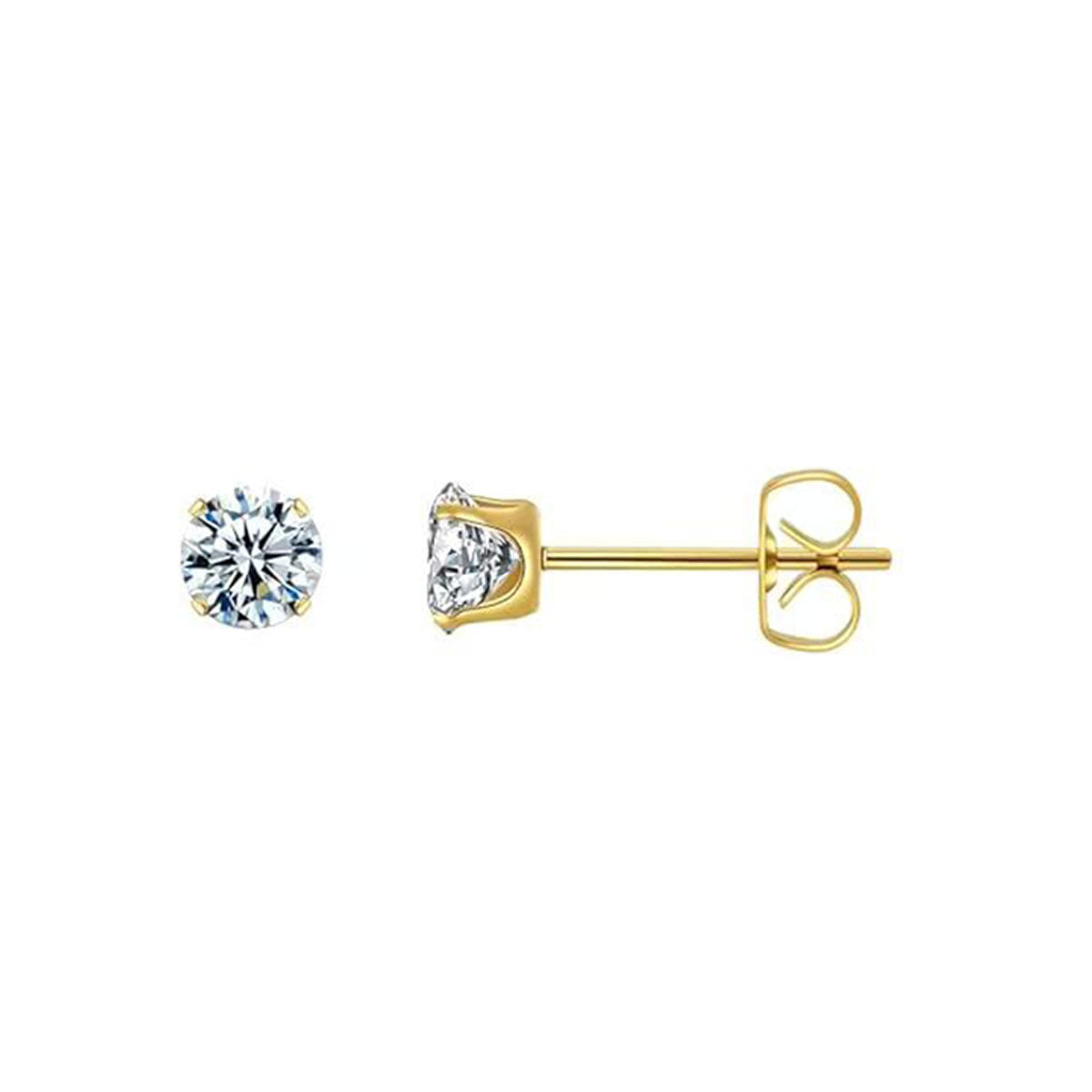 Four-Claw Synthetic Zircon Earrings