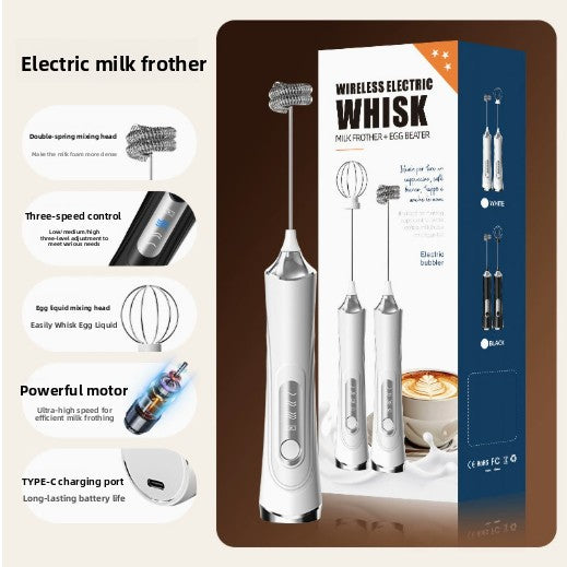 Household Handheld Egg Liquid Frother, Coffee Milk Frother, Electric Milk Mixer, Cream whipper.