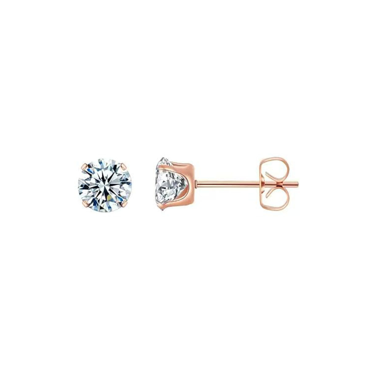 Four-Claw Synthetic Zircon Earrings