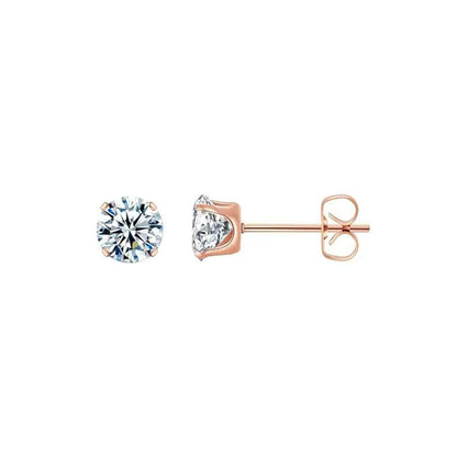 Four-Claw Synthetic Zircon Earrings