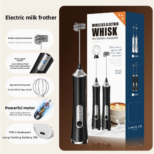 Household Handheld Egg Liquid Frother, Coffee Milk Frother, Electric Milk Mixer, Cream whipper.