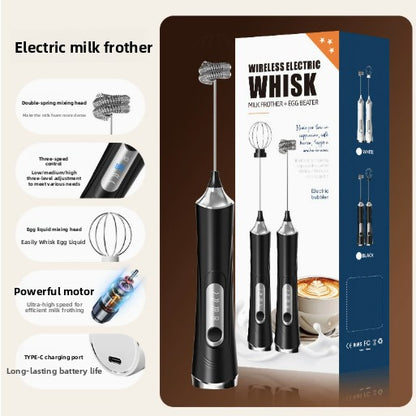 Household Handheld Egg Liquid Frother, Coffee Milk Frother, Electric Milk Mixer, Cream whipper.