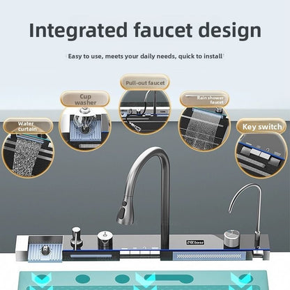 Stainless Steel Multifunctional Kitchen Sink with Digital Display