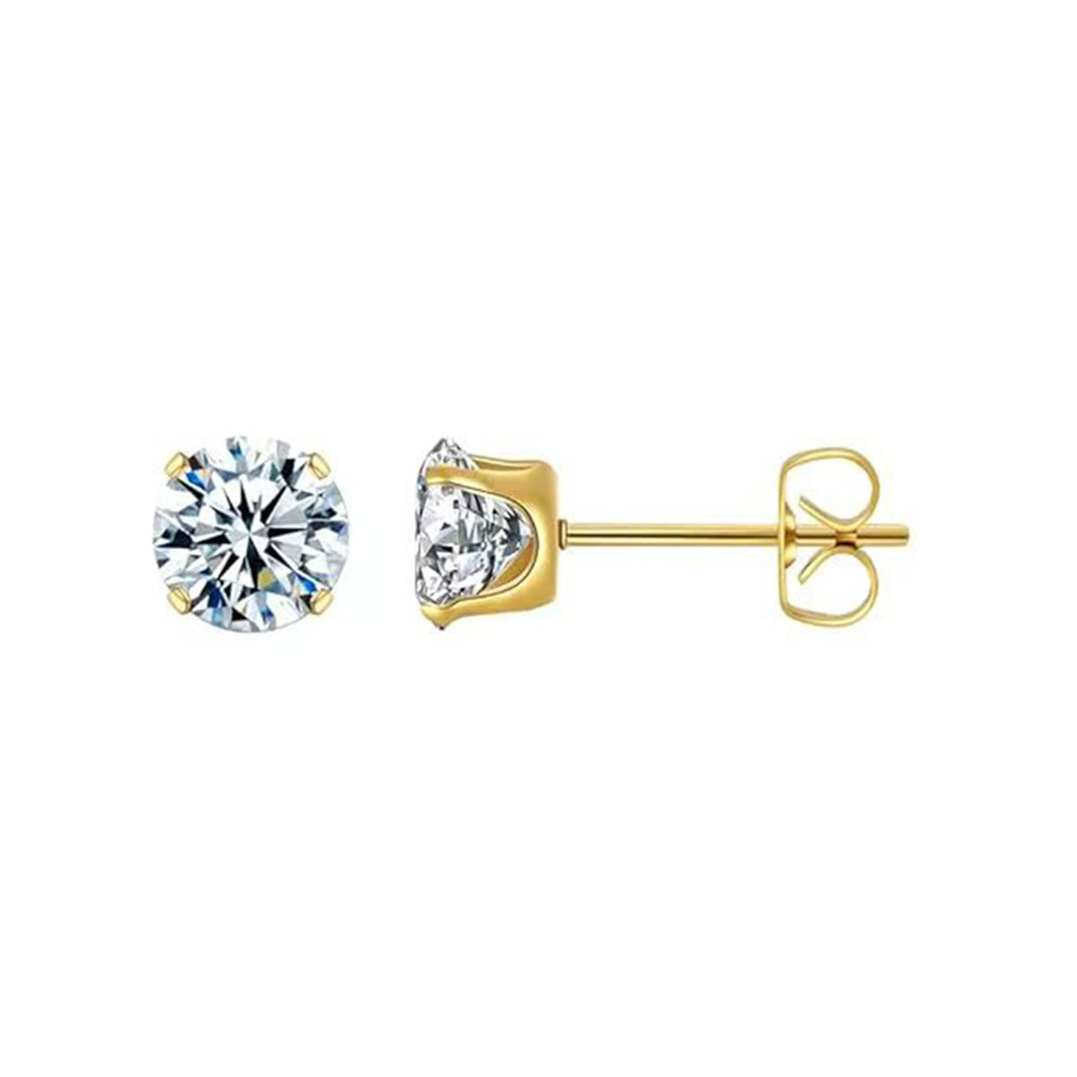 Four-Claw Synthetic Zircon Earrings